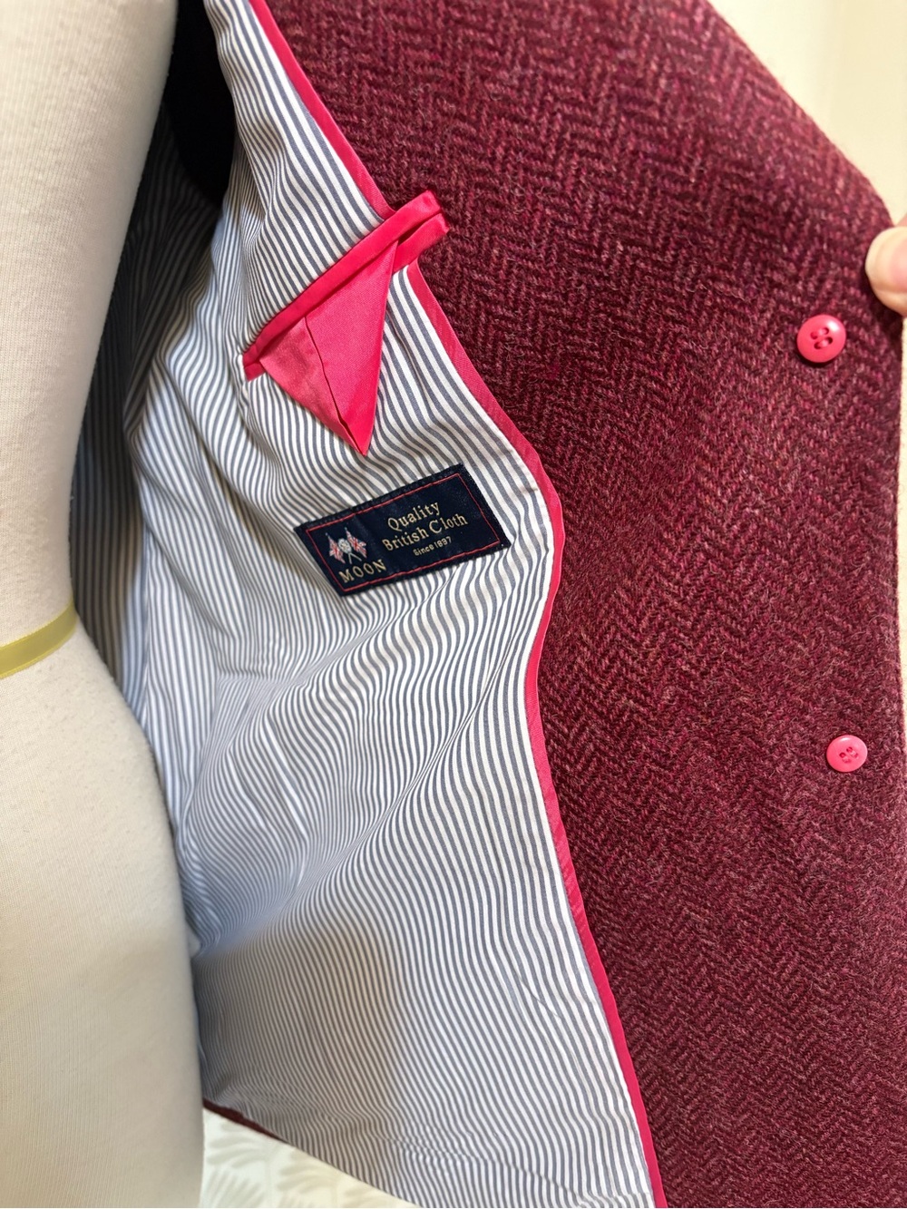 J. Crew Burgundy Herringbone Wool-Blend Single-Button Blazer - Picture 4 of 8